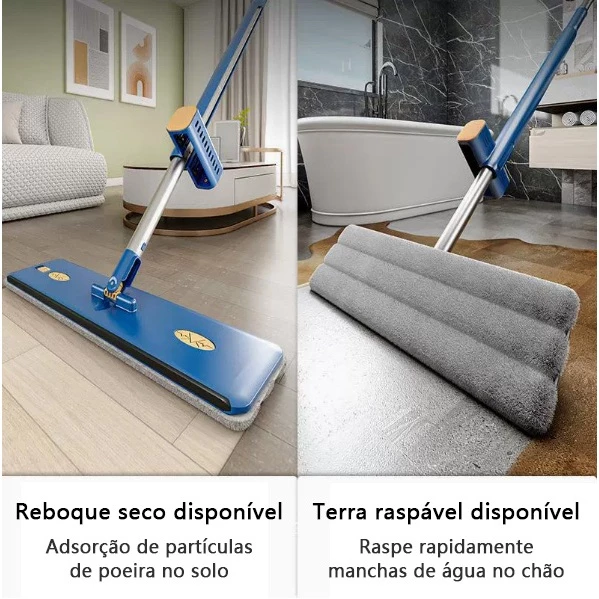 KIT 9 Conjunto De Esfregão E Balde Dobrável De Microfibra Com Raspador De Desaguamento S10 - Imagem 3